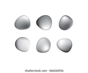 Ronde de pierres ou de rochers de massages ovales à l'ombre lissée avec Maillage dégradé par un monotone gris 