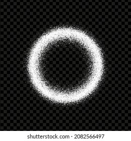 Round snow frame. Winter dotty decoration. Abstract background for New Year or Christmas