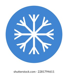 Round snowflake icon. Winter and ice crystal. Vector.