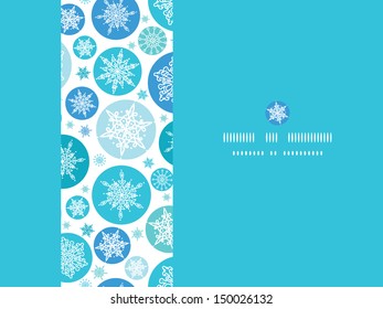 Round Snowflakes Horizontal Seamless Pattern Background