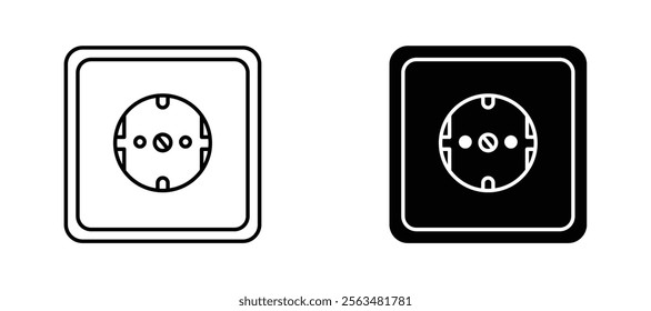 Round socket icons in outline and fill. vector illustration for ui.