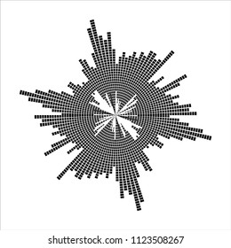 round sound wave effect isolated on white background