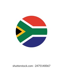 Round South Africa flag emblem design element