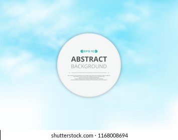 Round space of message with clear blue sky with clouds pattern background illustration. eps10