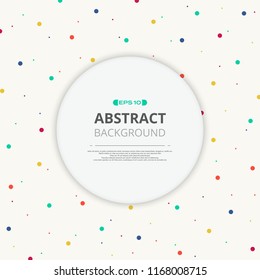Round space of text in colorful splash dot pattern background, illustration vector eps10