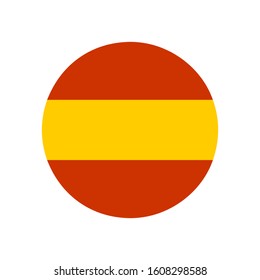 Round spain flag vector icon isolated