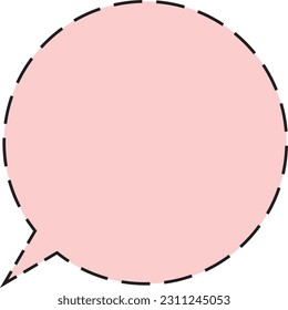 Round speech balloon Dashed line Red
