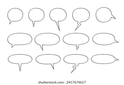 Round Speech Balloons or Bubbles for Comic Creation, vector illustration isolated on white background, eps