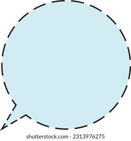 Round speech bubble Dashed line Light blue