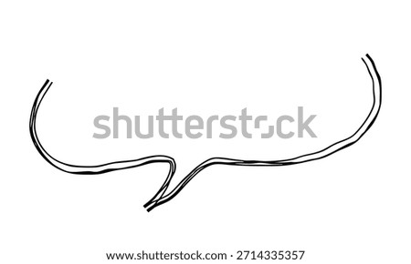 Round speech bubble hand-drawn line icon Monochrome vector illustration with multiple overlapping lines