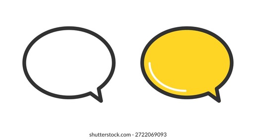 Ilustração de ícone de balão de fala arredondada.