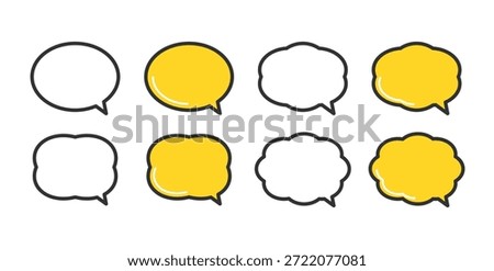 Round speech bubble icon illustration.
