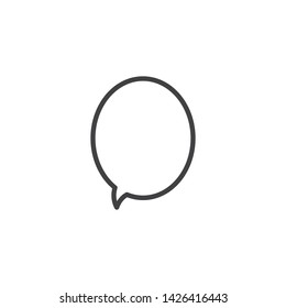 Round speech bubble line icon. linear style sign for mobile concept and web design. Comment dialog message outline vector icon. Conversation symbol, logo illustration. Vector graphics