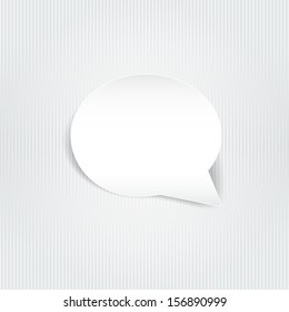 Round speech bubble on light background. Vector illustration. 