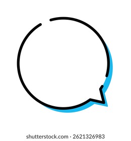 Round speech bubble with pop shadow