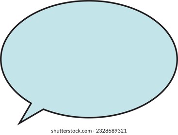 Round Speech Bubble Solid line Light blue