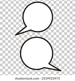 round speech bubble. Speak bubble text, cartoon dialog, message box. convey speech white blank vector.