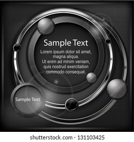 Round speech bubble & text on black mash background, vector illustration . Vector Illustration.