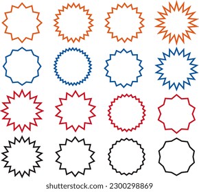 Round speech bubbles with colorful lines on a white background.