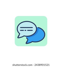 Round speech bubbles line icon. Dialogue and conversation concept. Chatting online symbol for logo, web mobile app and UI design.