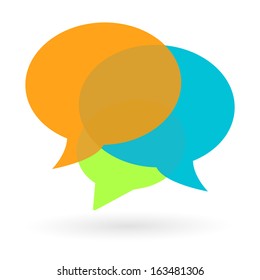 Round speech bubbles on isolated white background. Vector illustration. 