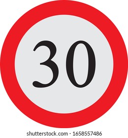 

señal de carretera de límite de velocidad circular