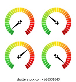 Round speed progress bar vector icon set illustration isolated on white background