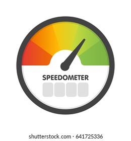 Round Speedometer fast speed. Vector illustration template.
