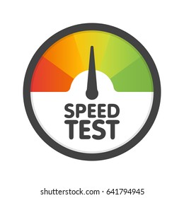 Round Speedometer speed test download. Vector illustration template.