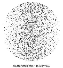 A round sphere filled with small dots, dotted lines. To create textured backgrounds, layouts. Vector illustration