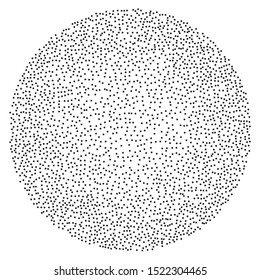 A round sphere filled with small dots, dotted lines. To create textured backgrounds, layouts. Vector illustration