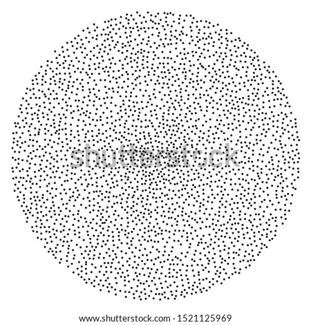 A round sphere filled with small dots, dotted lines. To create textured backgrounds, layouts. Vector illustration