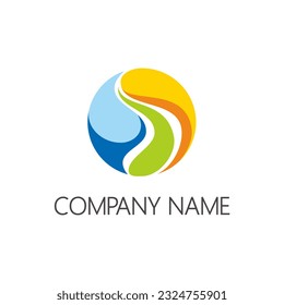 Round sphere nature colored eco logo vector image
