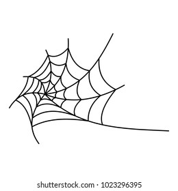 Round spiderweb icon. Outline illustration of round spiderweb vector icon for web
