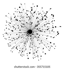 Round spiny structure for design project - vector illustration 