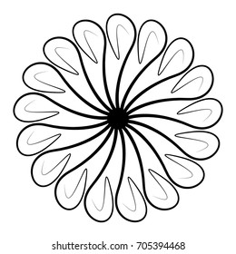 Round and spiral black ornament element