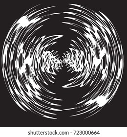 Round spiral brush strokes for decoration. Vector drawing