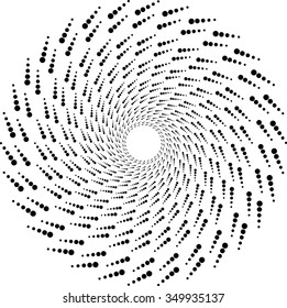 Round Spiral Halftone Dots Vector Circle