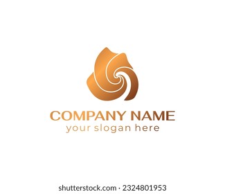 Round spiral logo. Swirling elegant waves of fabric. Template for creating a unique luxury design, logo, fashion, studio, boutique, spa center. Vector illustration