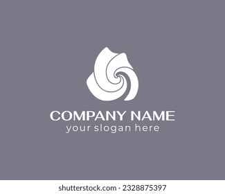 Round spiral logo. Swirling elegant waves of fabric. Template for creating a unique luxury design, logo, fashion, studio, boutique, spa center. Vector illustration