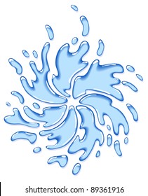 Round splash of water. Vector illustration.