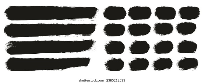 Round Sponge Hand Made Thick Artist Brush Straight Lines Mix High Detail Abstract Vector Background Mix Set 
