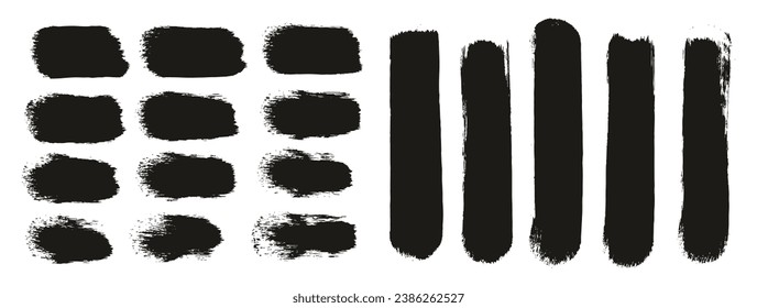 Runde Sponge Hand Made dick Künstler Brush Straight Lines Mix High-Detail abstrakte Vektorhintergrund MEGA Mix Set 