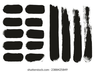 Round Sponge Hand Made Thick Artist Brush Straight Lines Mix High Detail Abstract Vector Background Mix Set 