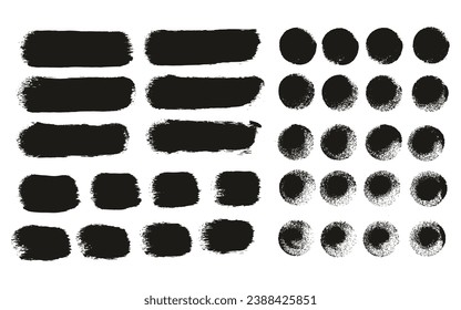 Round Sponge Hand Made Thick Artist Brush Straight Lines Mix High Detail Abstract Vector Background MEGA Mix Set 