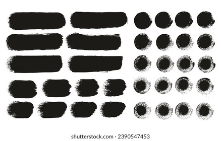 Round Sponge Hand Made Thick Artist Brush Straight Lines Mix High Detail Abstract Vector Background MEGA Mix Set 