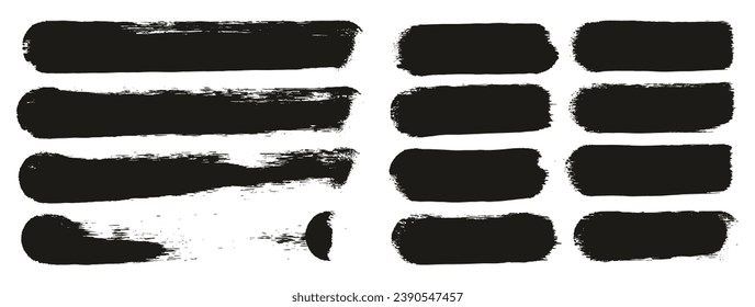 Round Sponge Hand Made Thick Artist Brush Straight Lines Mix High Detail Abstract Vector Background Mix Set 