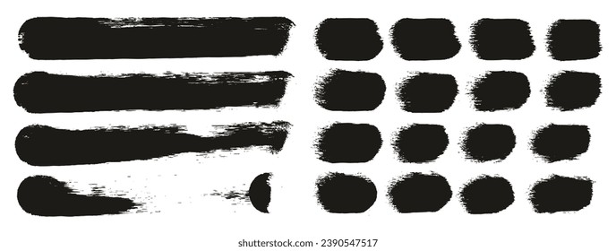 Round Sponge Hand Made Thick Artist Brush Straight Lines Mix High Detail Abstract Vector Background Mix Set 