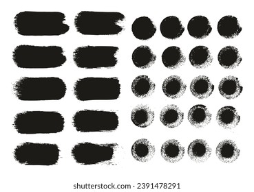 Round Sponge Hand Made Thick Artist Brush Straight Lines Mix High Detail Abstract Vector Background Mix Set 