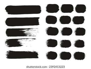 Round Sponge Hand Made Thick Artist Brush Straight Lines Mix High Detail Abstract Vector Background Mix Set 